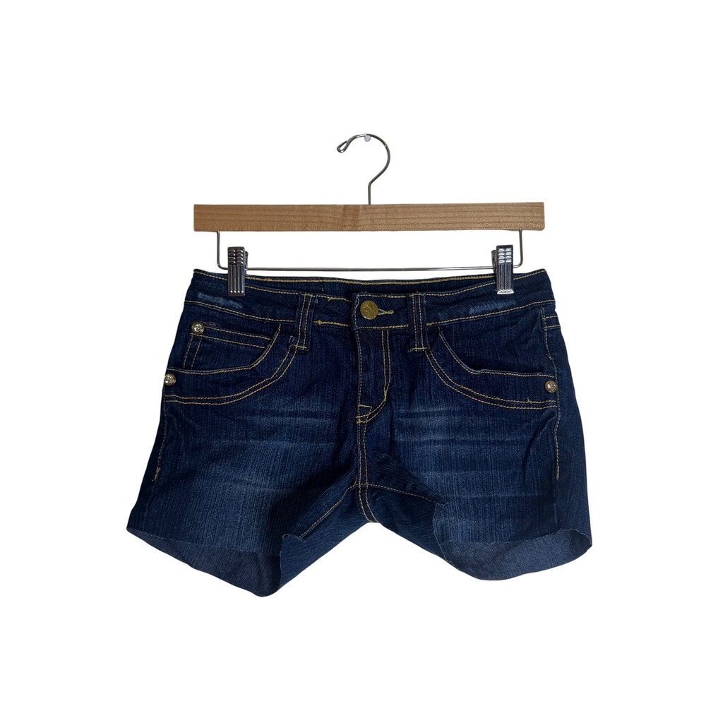 Southpole cutoffs Denim Shorts Embroidered Y2K Dark Wash Size 5